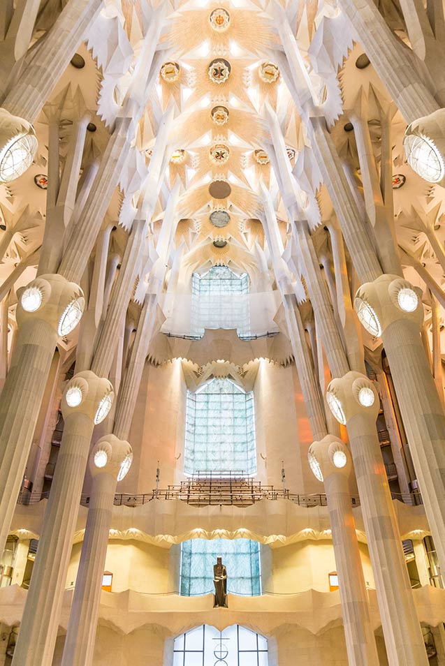Views of the interior of the Sagrada Familia